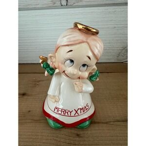 Vintage Kreiss Merry Xmas Angel  Bell Figurine